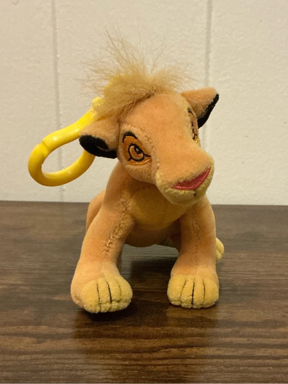 Rare Vintage The Lion King 90’s The Disney Store Simba Plush Bag Clip Keychain